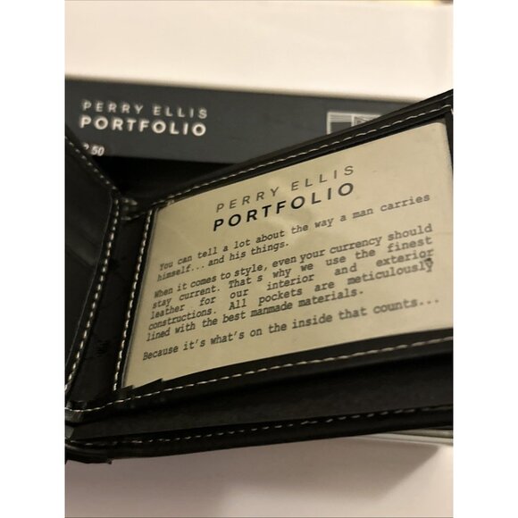 Perry Ellis Portfolio Black Bifold W/removable ID Wallet Sheridan Retails $42.50 - Picture 8 of 14